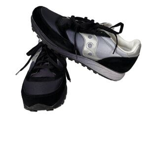 Saucony Originals Jazz 81 Men Sneakers Suede Running Shoes Black Silver Sz 10.5